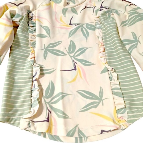 Jessica Simpson Leaf Rashguard swimsuit 2pc set 3T - Picture 3 of 4